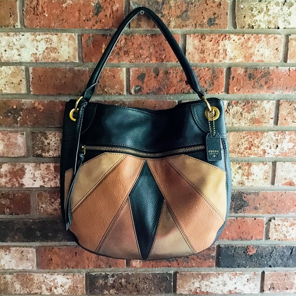 Fossil Color Block Hobo - image 1
